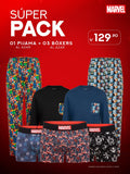 Súper Pack Marvel: 1 Pijama + 3 Bóxers