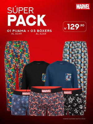 Súper Pack Marvel: 1 Pijama + 3 Bóxers